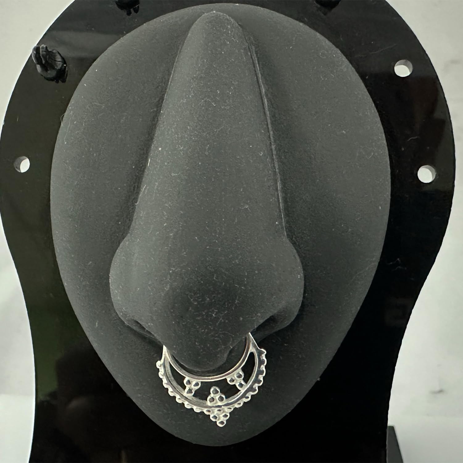 Tribal Multi Dot Style 925 Sterling Silver Hoop Clip on Fake Septum Nose Rings Non Piercing Lip Ear Ring Faux Body Piercing Jewelry