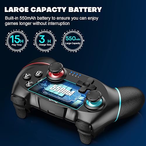 Miniatura 6 de Diswoe Switch Controller, Wireless Pro Controller for Switch 2SwitchSwitch LiteSwitch OLED, Switch Remote Gamepad with Joystick, Adjustable Turbo