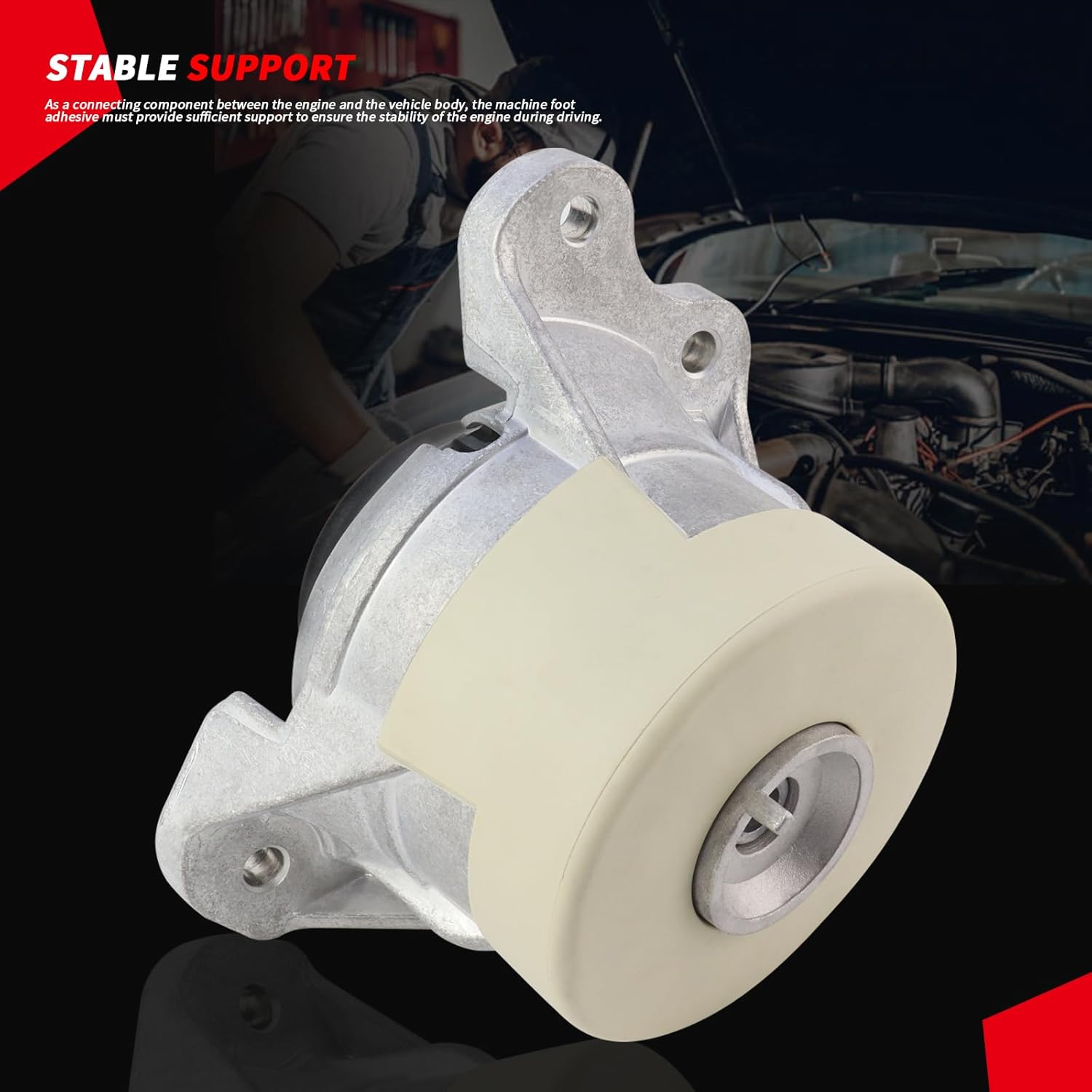 Engine Motor Support Mount Front Left & Right for Mercedes Benz C200 E200 E260 4 Matic 2016-2020 GLC200 GLC260 GLC300 2015-2020 Suitable for 4WD Vehicles Replacnt # 2532400200 2532400300