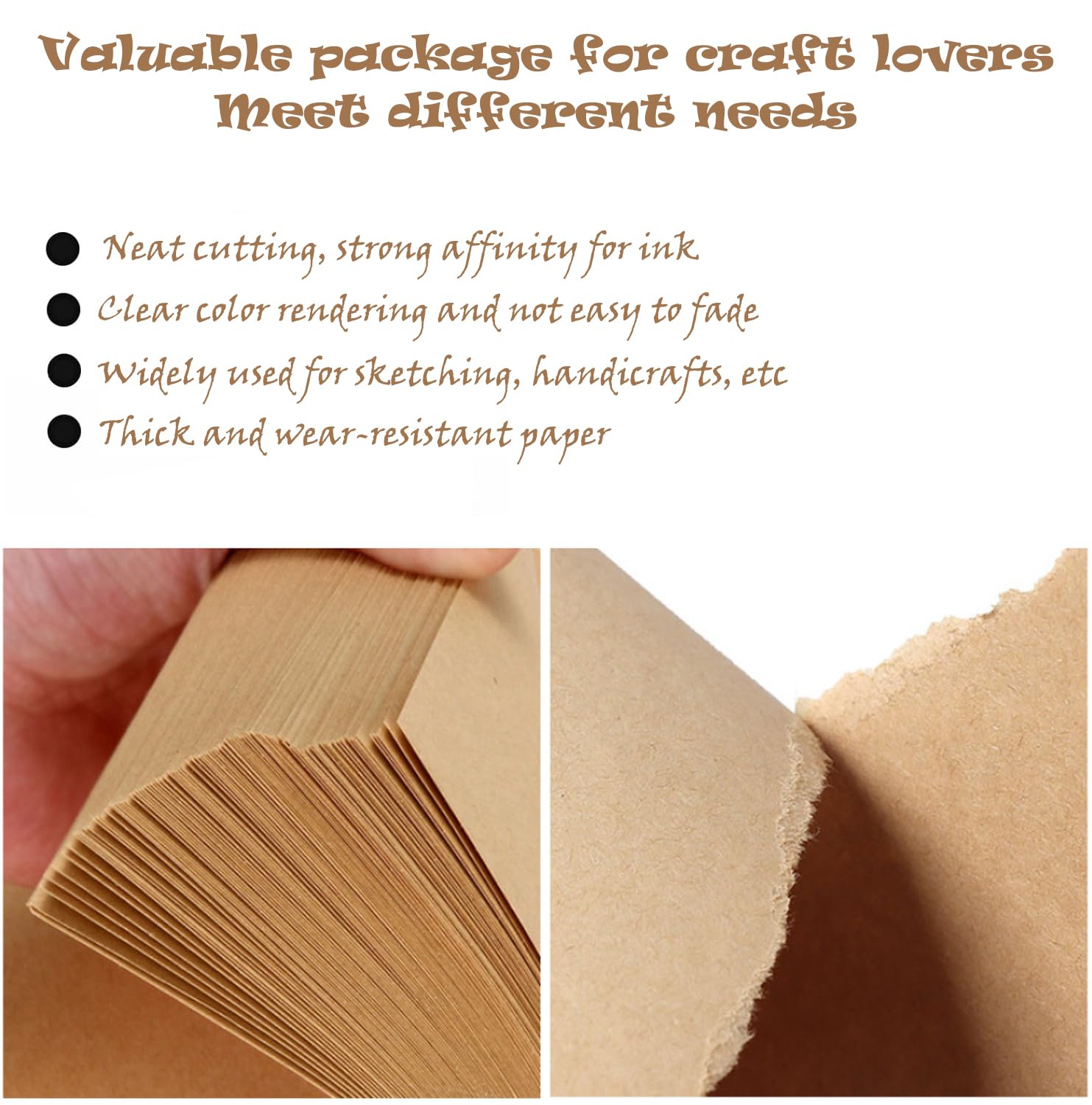 JIANTA Lot De 100 Cartes Postales Vierges A6 300g/m² - Cartes DIY 10.5 X 14.8 Cm Naturel