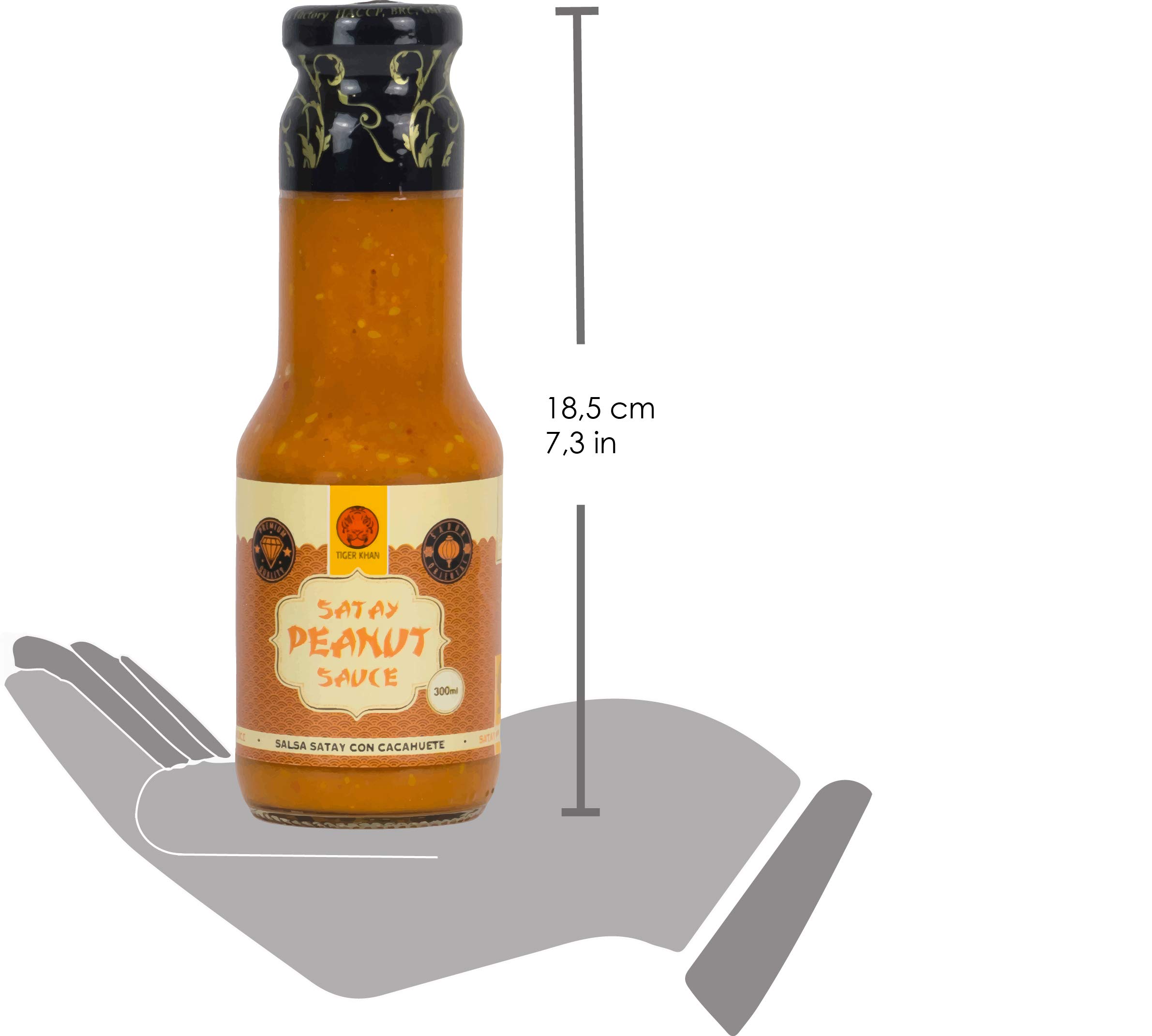 TIGER KHAN Salsa Satay de Cacahuetes para Cocina Asiática 300ml | Pack de 12
