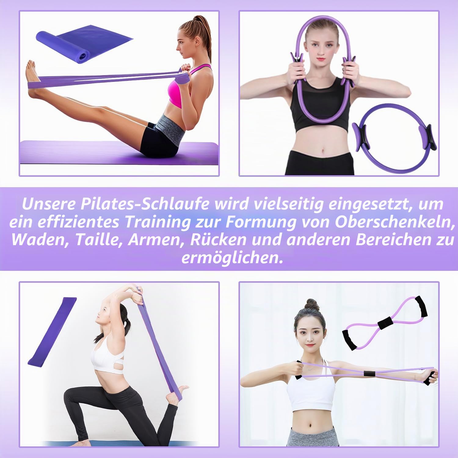 Pilates Yoga Ring, Pilates Kit für Frauen, Pilates Rings Kit Für Frauen, Yoga Widerstandsring, Yoga Ring Mit Doppelgriff, Widerstandsring, für Beine Arme und Oberschenkel Gewichtsverlust
