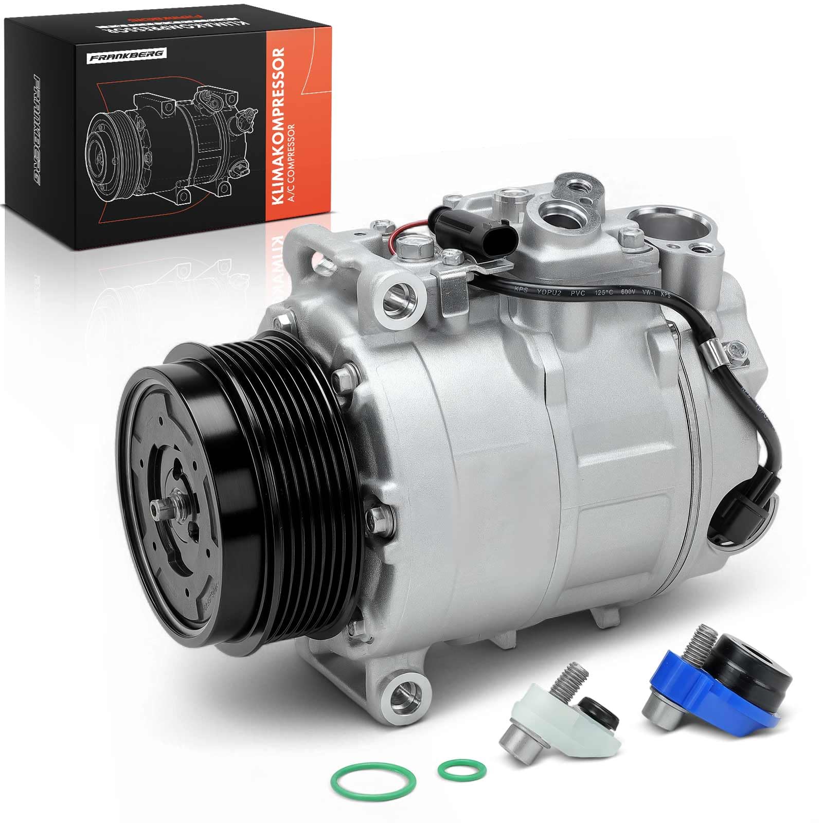 Frankberg Compresseur de climatisation avec embrayage, diesel, 0012301311 | Compatible avec: Bus Vito W639, Viano W639, Classe E, modèle T S211, Sprinter 35-T plateau/châssis B906, Classe E W211