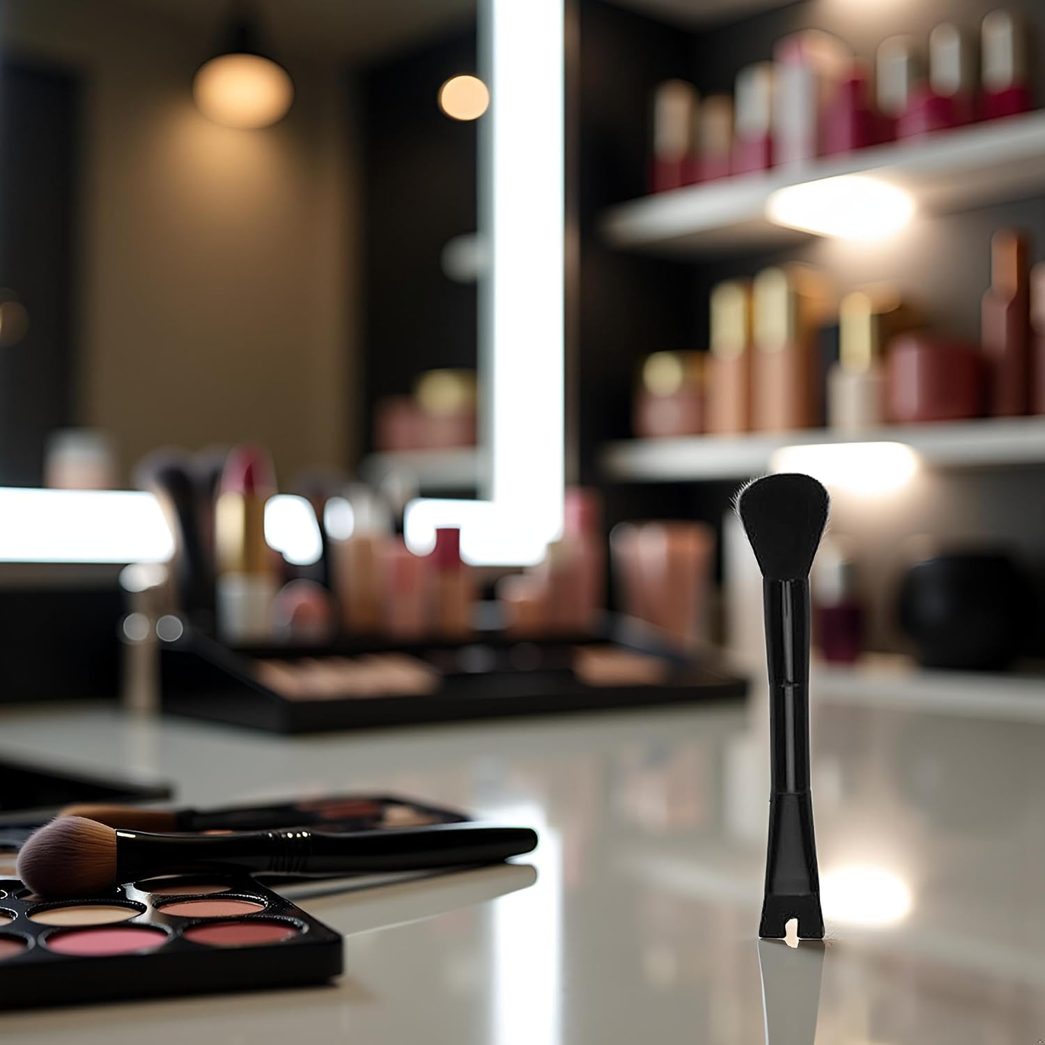 Black Nose Contour U-Shaped Makeup Brush for Sculpting and Defining Nose Contour, 2-in-1 Precision Dual Ended Makeup Brush Perfect for Defining Cheek Bones Contouring the Nose Face Contour Brushes