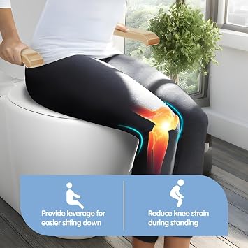 Toilet Safety Rails for Seniors, Heavy Duty Foldable Toilet Support for Seniors, Elderly Toilet Seat Rails with Arms, Toilet Bars for Elderly and Disabled Up to 520LBS, Easy Installation Toilet Rails