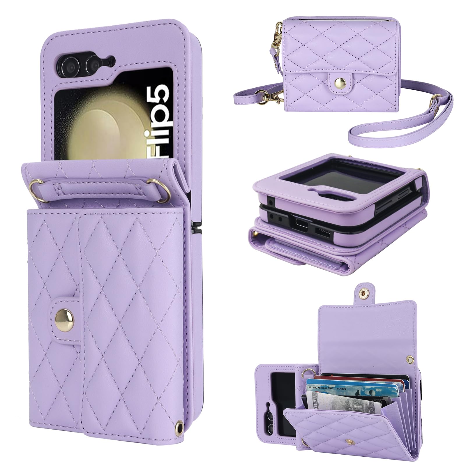 Amazon.com: KIHUWEY for Samsung Galaxy Z Flip 5 Wallet Case