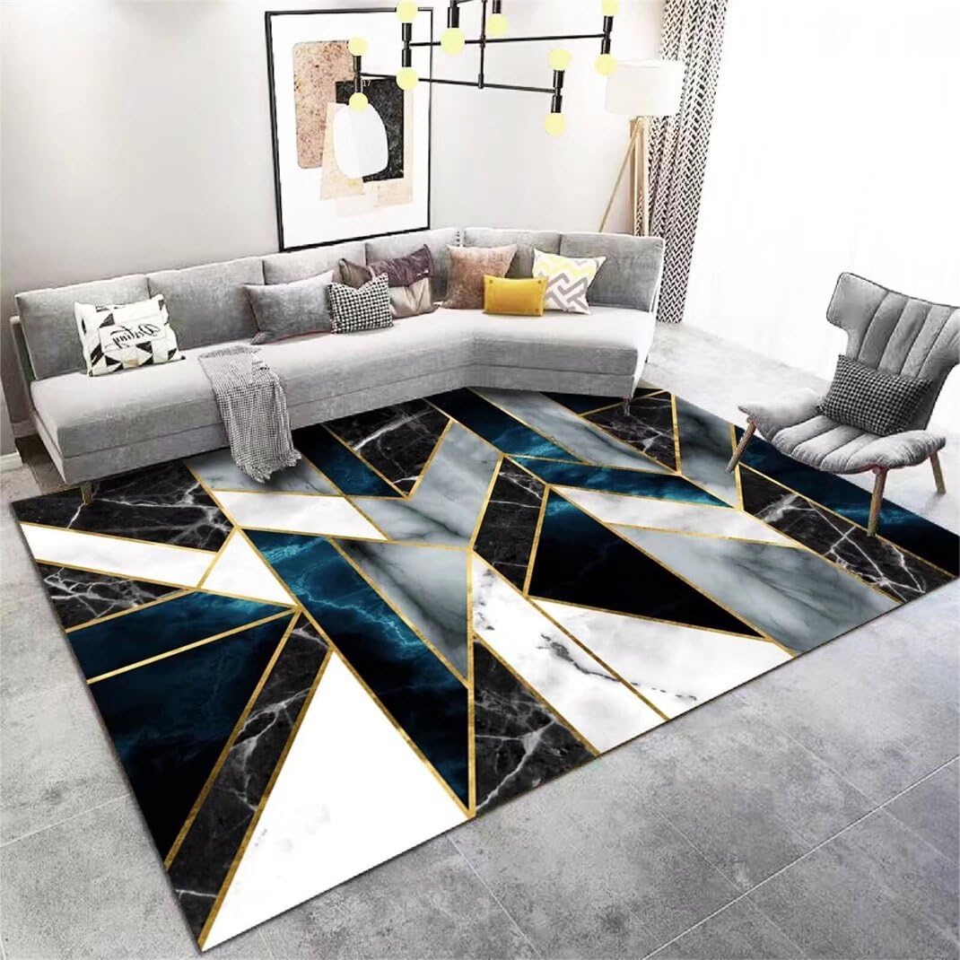 Tapis de chambre fille ado design moderne lavable noir 140x200