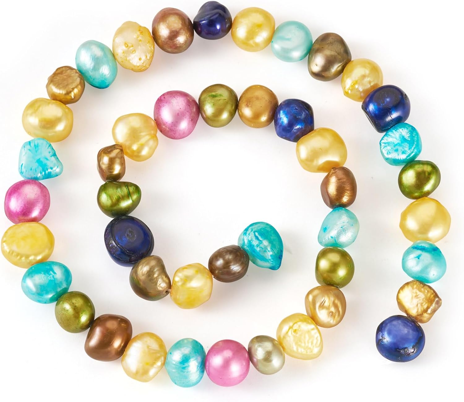 Cheriswelry Natural Pearl Beads Cultured Freshwater Pearl Loose Spacer Beads Strand 7-8mm for DIY Necklace Earring Bracelet Jewelry Making Beading Crafts Supplies