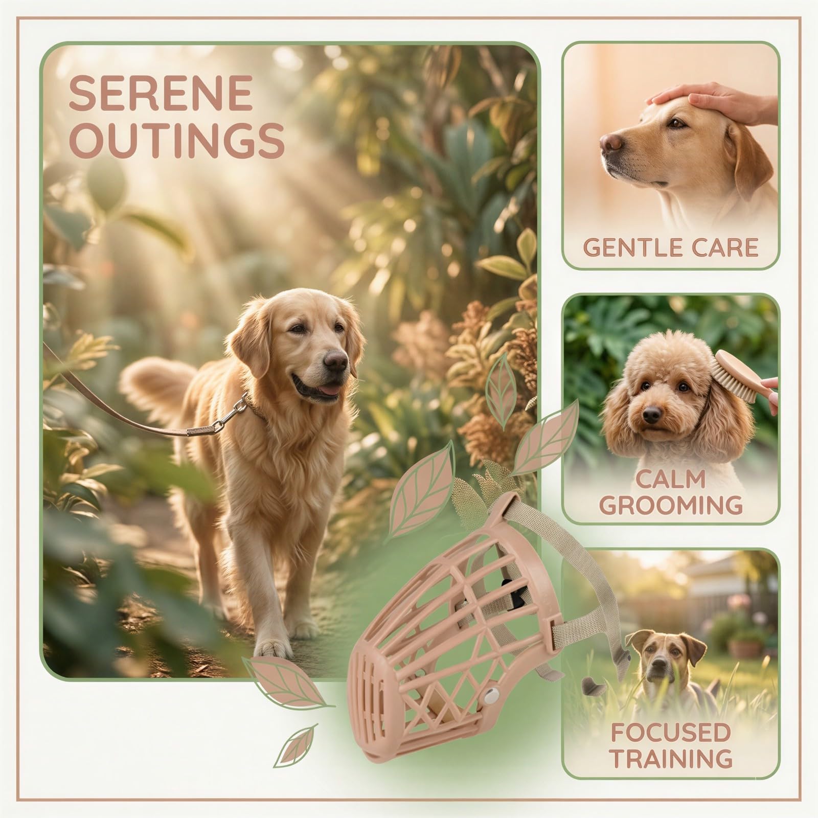 Lot de 7 muselières pour Chiens, Panier en Plastique Respirant, Sangle en Nylon pour Dressage et promenades, Limite mordillement, mâchonnement et léchage, réglable pour Toutes Les Races