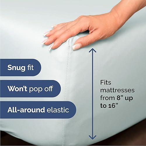 Vista 1599 de Juego de sábanas Split King de 7 piezas, sábanas transpirables y refrescantes, sábanas de hotel, bolsillos profundos, ajuste fácil, suaves y sin