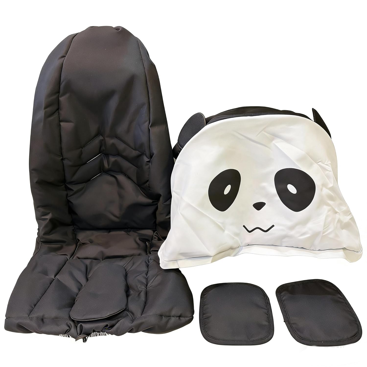 Stroller Replacement Accessories Panda Set - Washing Kit Canopy Sun Shade,Seat Cushion and Shoulder Pads Compatible with Doona Car Seat Stroller