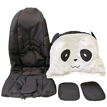 Stroller Replacement Accessories Panda Set - Washing Kit Canopy Sun Shade,Seat Cushion and Shoulder Pads Compatible with Doona Car Seat Stroller