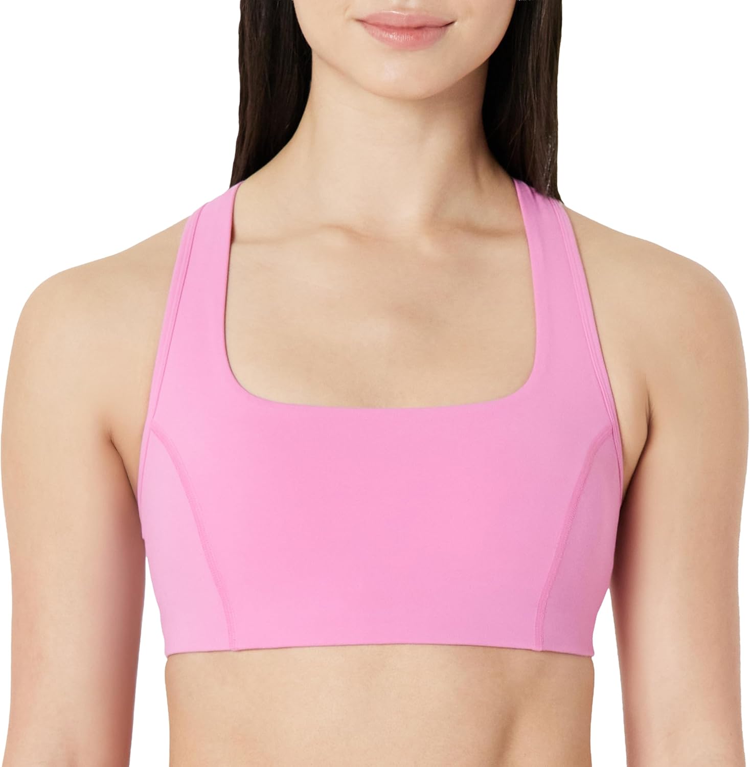 Amazon Essentials Women's Active FormFlex Buttery Soft Light Support Square Neck Racerback Sports Bra