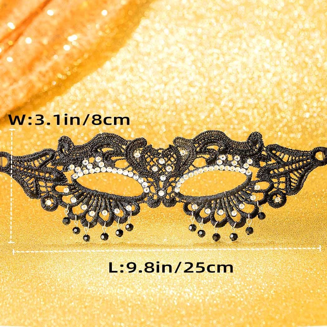 Black Masquerade Mask for Women Luxury Lace Masks Prom Ball Face Mask Halloween Costume Masks