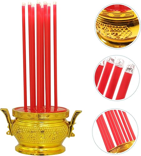 Miniatura 8 de NUOBESTY Quemador de incienso eléctrico LED decorativo, quemador de incienso electrónico LED, lámpara de vela LED china, quemador de incienso