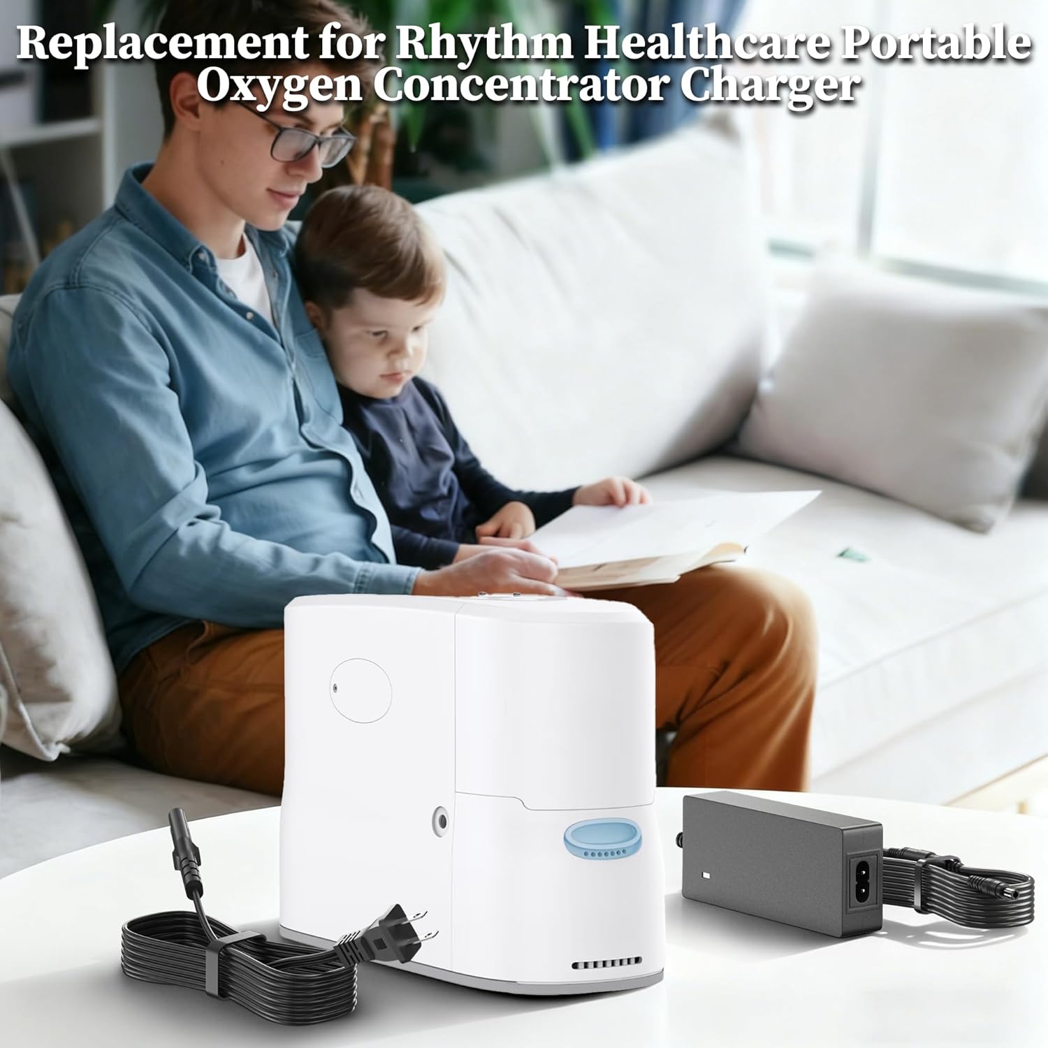 19V Charger for Rhythm Healthcare P2 E6 E7 P2E6 P2E7 Oxygen Concentrator AC Adapter for Rhythm Healthcare BA-P200 BA-P201 P2ACA-1 P2ACA-1 P2DCA-1 EDAC ED1010C EM11012E Lifestyle Portable Concentrator