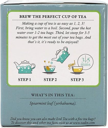 Miniatura 3 de Tadin TEA, Té de Hierbabuena para ayudarte a calmar los cólicos y el dolor de estómago, Relajante, Efecto Antiinflamatorio, Ayuda a aliviar la