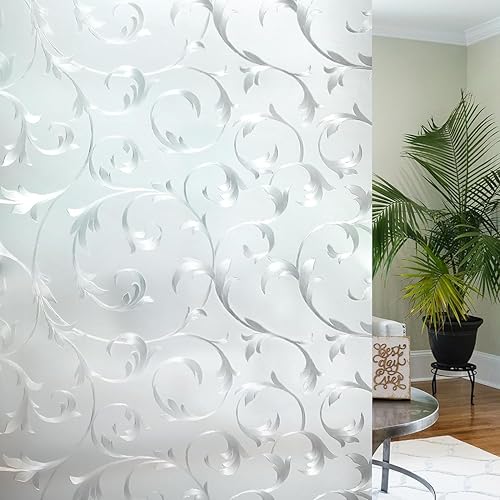 rabbitgoo Película de privacidad para ventana, de vidrio esmerilado, cubiertas de ventana con bloqueo solar, calcomanías extraíbles de adherencia