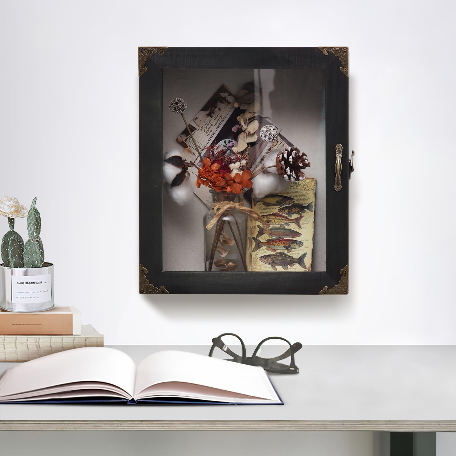 11x13 Shadow Box Rustic Burnt Wood Shadow Box Frame 11x13 With Hinged ...