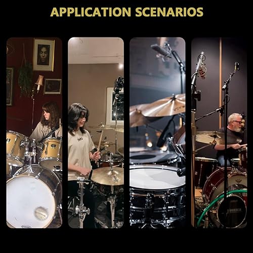 Miniatura 8 de Kit de micrófono de batería de 7 piezas con funda de transporte, juego de micrófonos dinámicos de batería con cable de metal completo para Kick