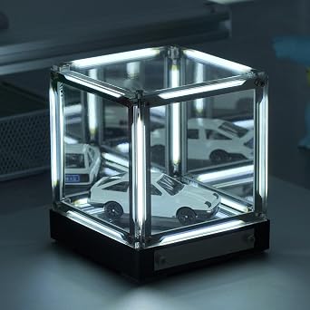 Infinity Mirror Cube Light - 4D Infinity Lamp Cube Hyper Dimmable Rechargeable Night Light Futuristic Desk Decor, Small LED Bedside Lamp for Gaming Desk & Nightstand (White)