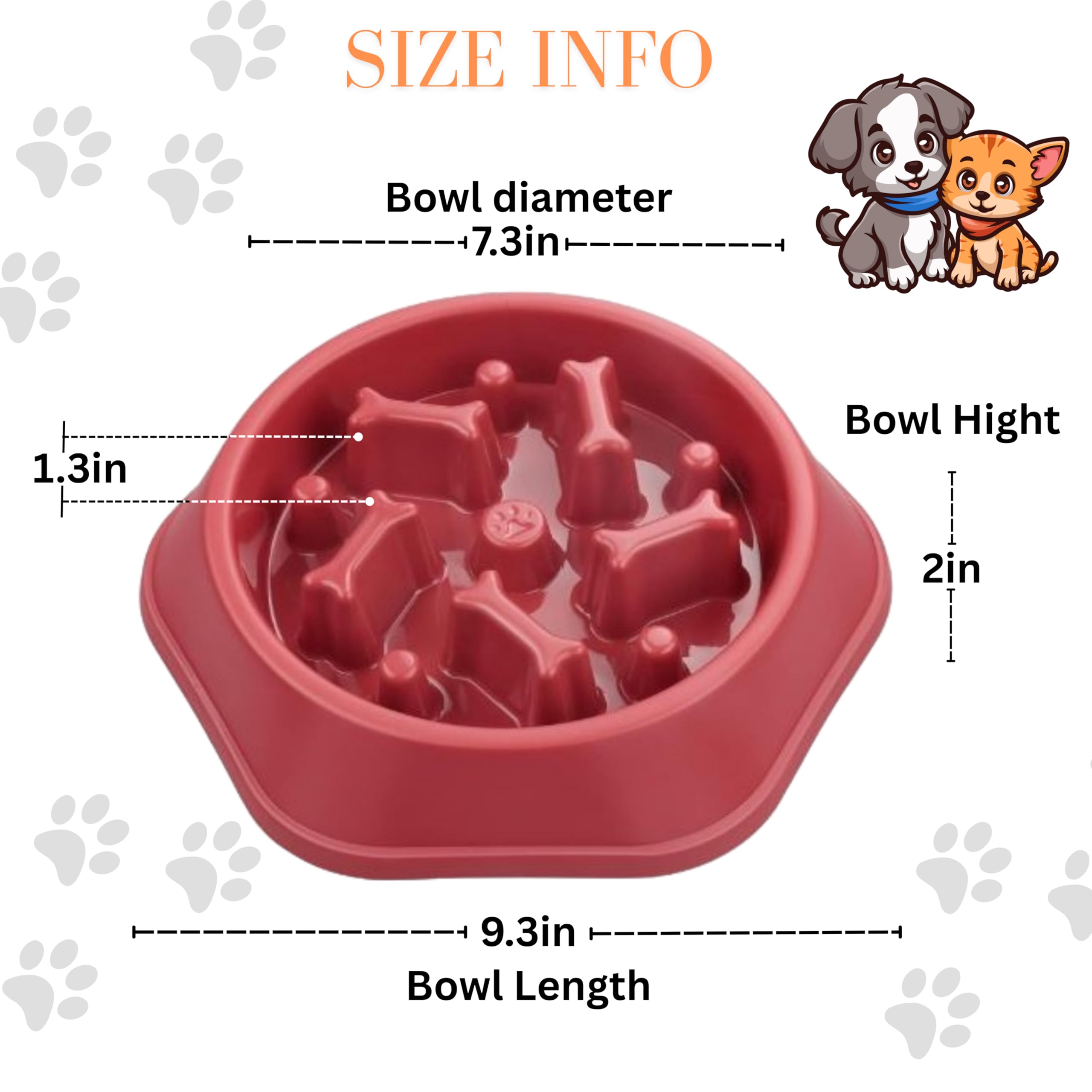 2 ciotole per cibo per cani con alimentazione lenta, progettate per mangiare lentamente, promuovono una digestione sana e impediscono il gonfiore, ideale per cani e gatti (rosa-rosa)