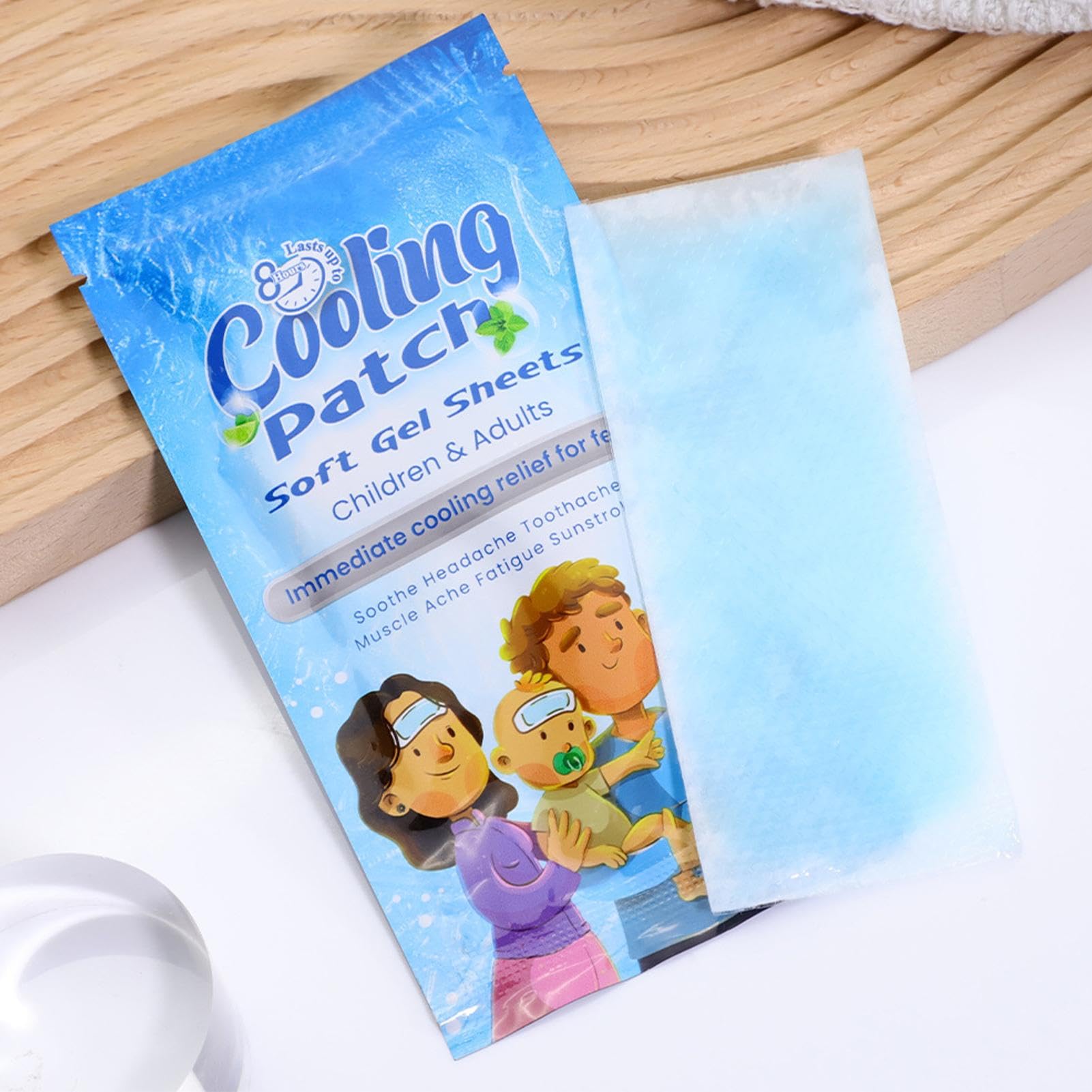 20 hojas de almohadillas refrescantes para niños, reductor de
