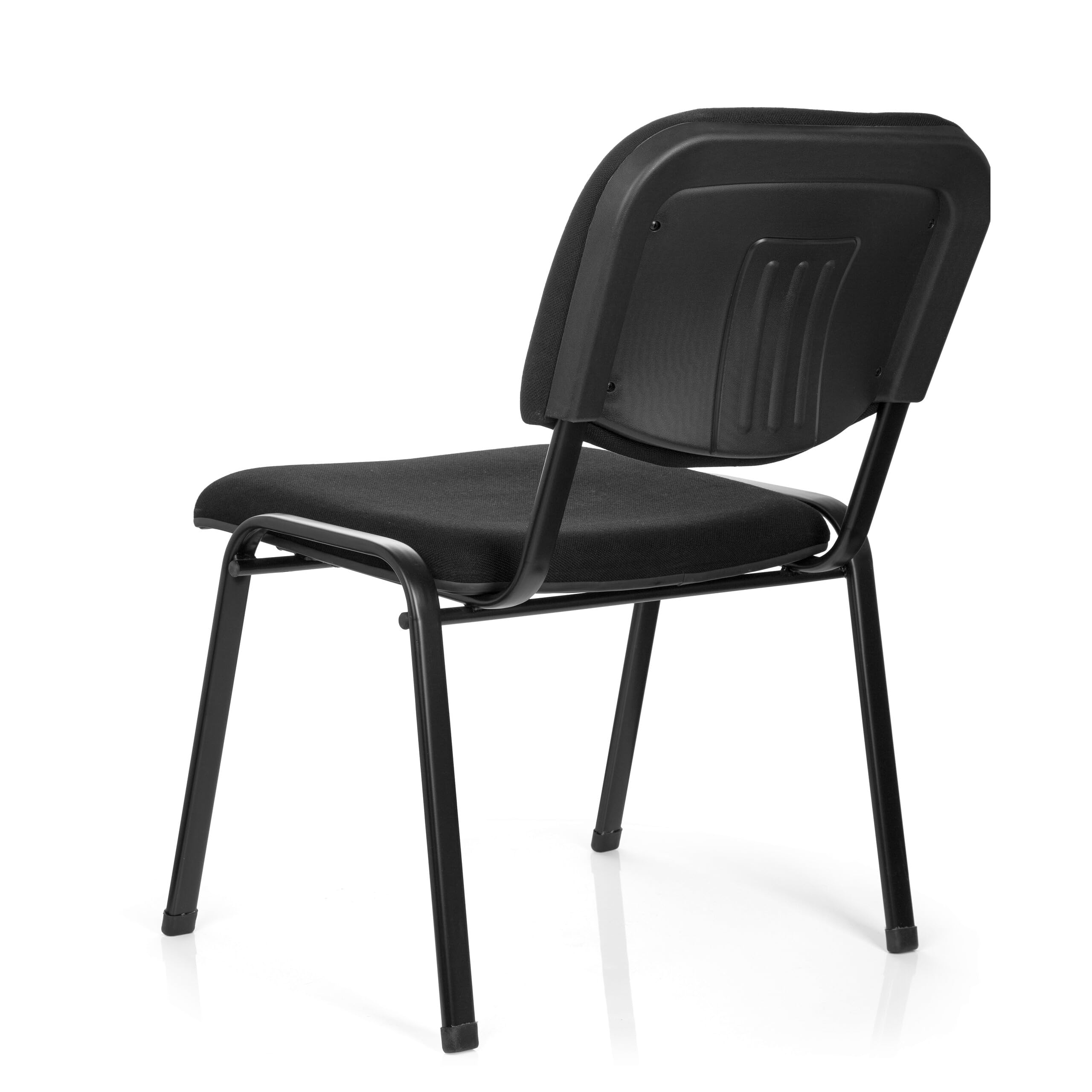 hjh OFFICE Chaise de conférence XT 600 XL en Tissu, Assise Extra Large, Chaise Ergonomique, Dossier empilable, jusqu'à 150 kg (Noir)