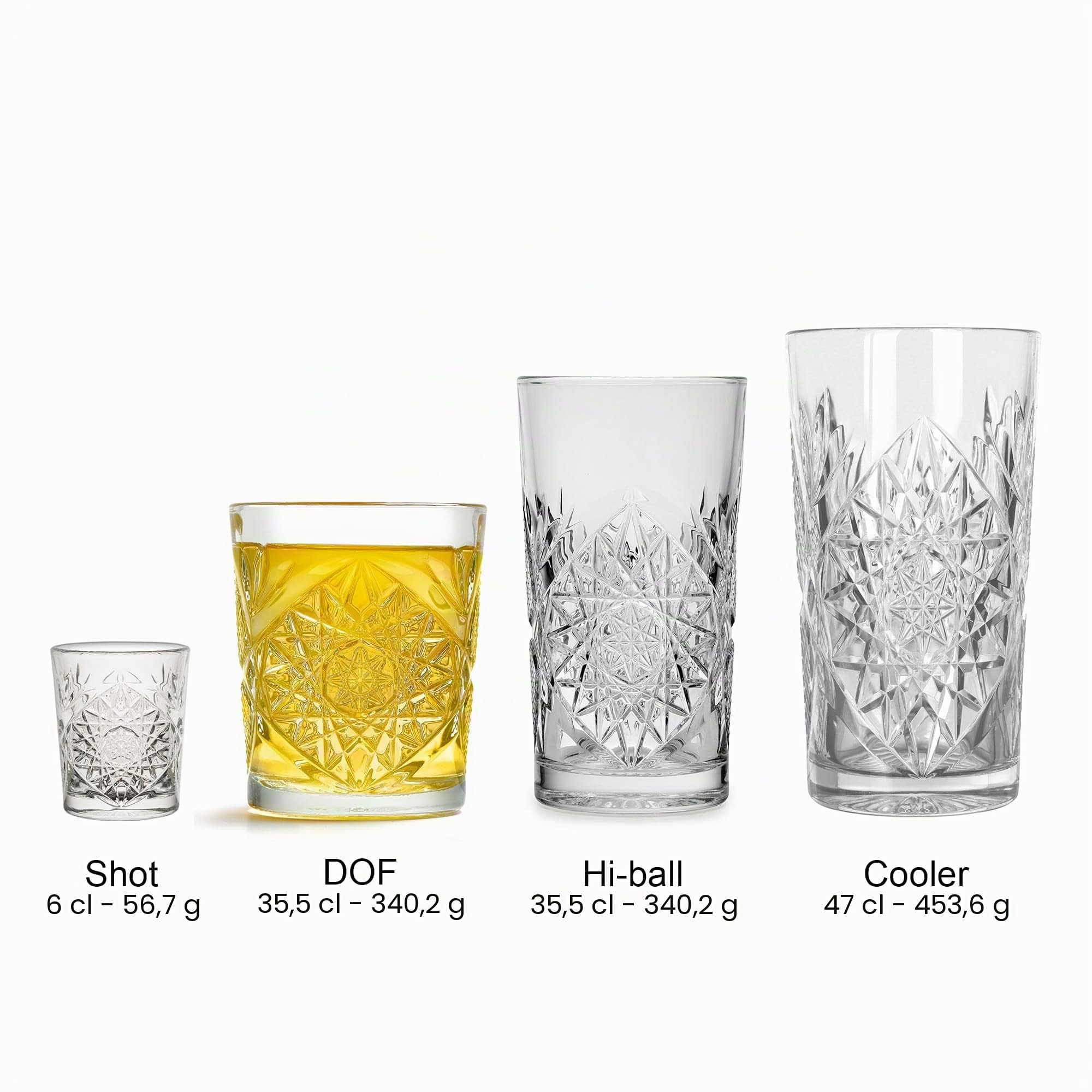 Libbey Trinkglas Hobstar - 355 ml / 35,5 cl - 6 Stück - Vintage Design - spülmaschinenfest - hohe Qualität