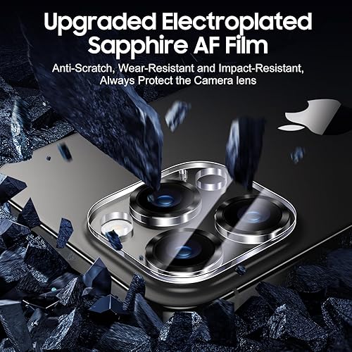 Miniatura 367 de UniqueMe [Paquete de 3 protectores de lente de cámara compatibles con iPhone 14 Pro Max/iPhone 14 Pro, vidrio templado, [compatible con fundas]