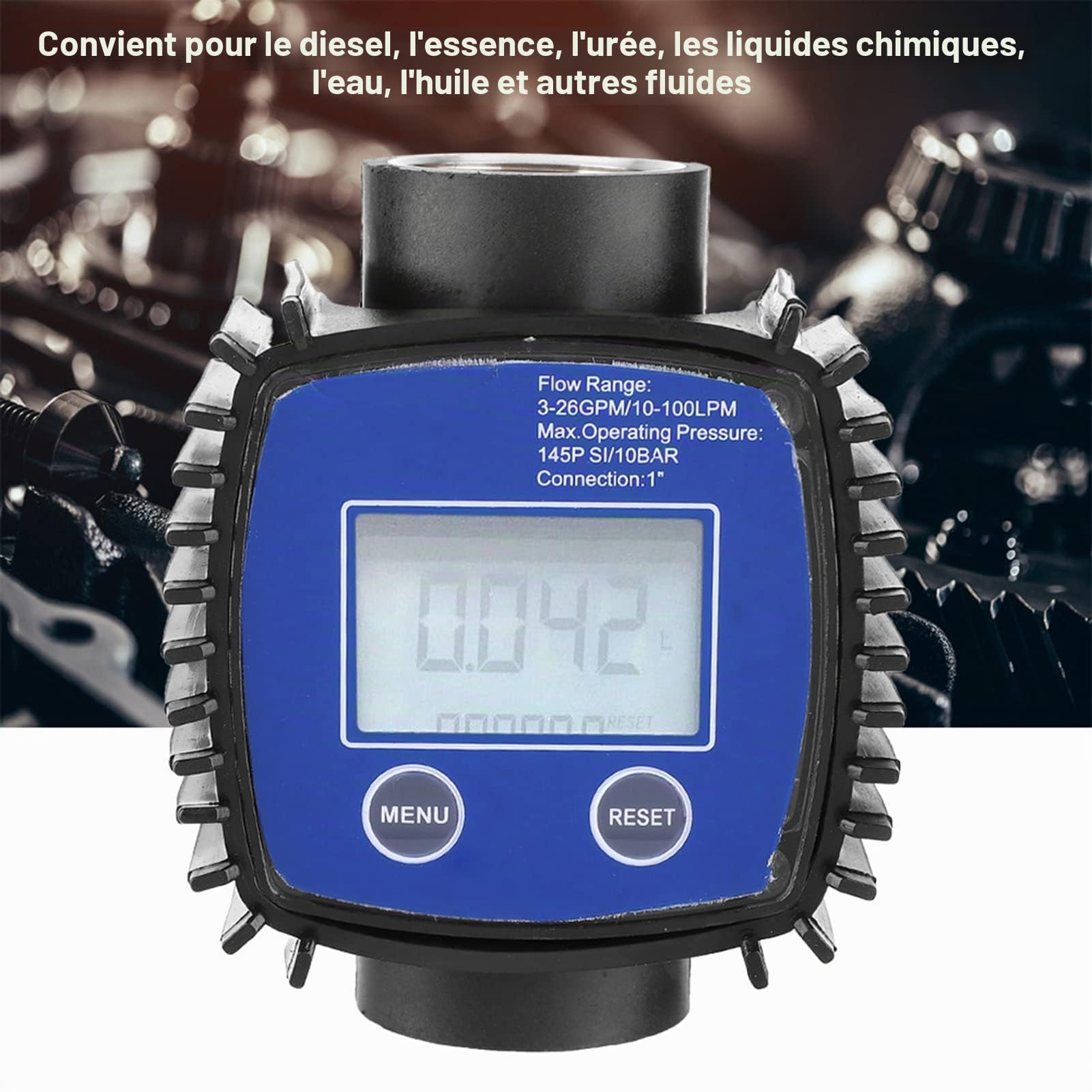 Débitmètre eau, Débitmètre de Capteur D'Eau, Capteurs de Débit Digital, Débitmètre Numérique à turbine électronique 10 bar, Capteur de débit d'eau, pour eau, diesel, avec filetage interne de 2,5 cm