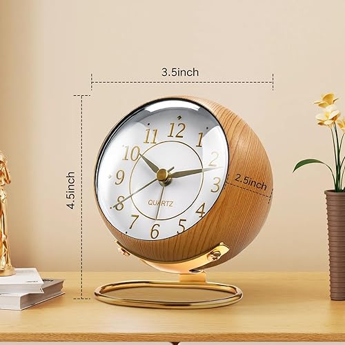 Miniatura 3 de Tetino Small Clock,Alarm Clocks with Snooze Night Light,Battery Operated,no Ticking Sound,for Bedroom,Living