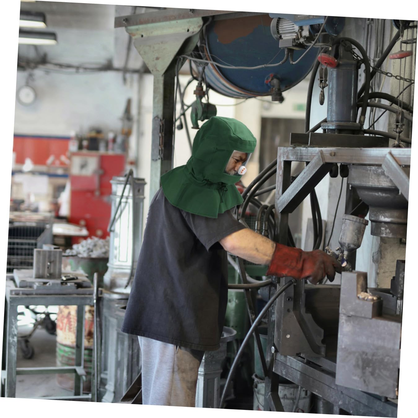 ARTIBETTER Dust Cap for Sandblasting Mask Front View Windproof and Dustproof Professional Sandblasting Helmet Abrasive Hoods
