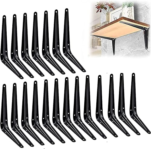 Paquete de 20 soportes para estantes de 4 pulgadas, soportes de estante resistentes, soportes flotantes de 3 pulgadas, soportes decorativos de pared