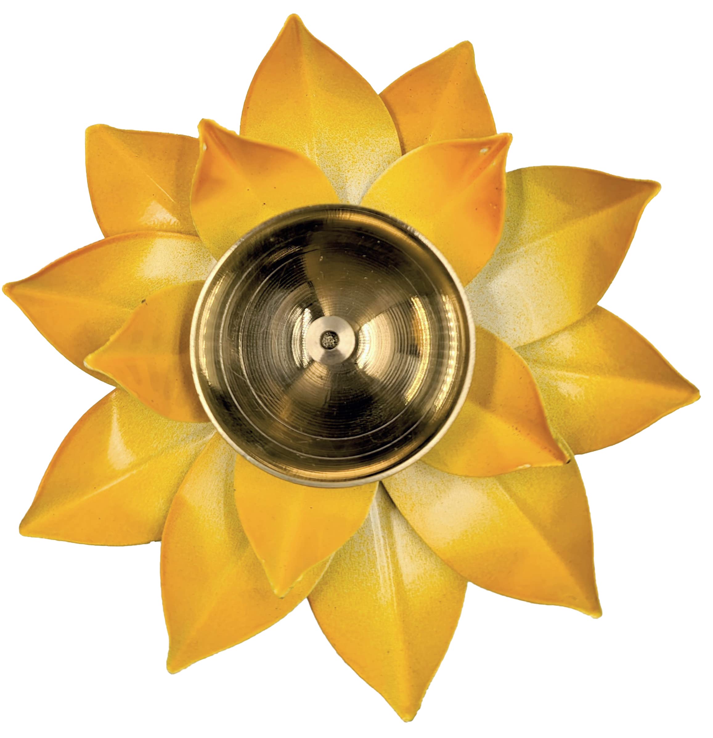 EIN SOF Brass Lotus Flower Diyas for Home Decoration , 5 inches Medium Size Puja Akhand Diya , Decorative Diwali & Christmas Festival Item with Gift Box , Yellow (B0C1X3JSY2) Amazon Price History, Amazon Price Tracker