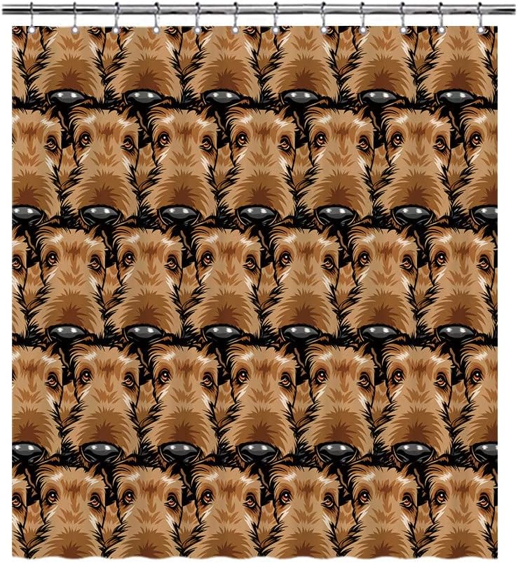 Dog Lover Shower Curtain Cartoon Beagle Pet's Mash Face for Kids Pet Lovers Bathroom Decor Set Waterproof Fabric with 12 Hooks 72x66 Inch