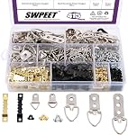 415 Pcs Heavy Duty Assortiment de cintres photo avec vis, cintrés photo Kit d'assortiment pour solutions de suspension photo avec boîte transparente - 7 Modèles
