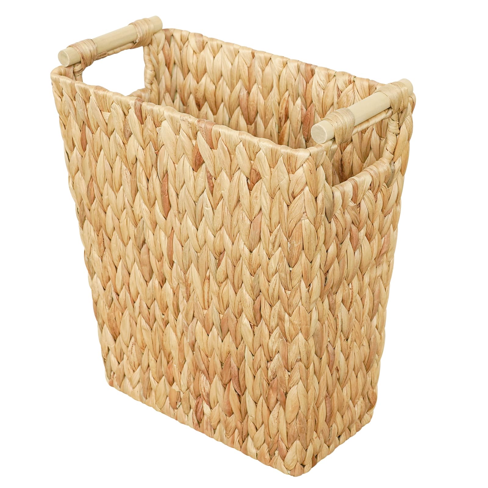 Small Wicker Trash Can - Boho Waste Basket -12