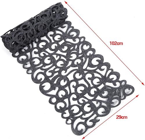 Miniatura 4 de Camino de mesa rectangular de fieltro, tapete de mesa azul real para decoración de cocina del hogar, tamaño 40.2 x 11.4 in / 40 x 11 pulgadas