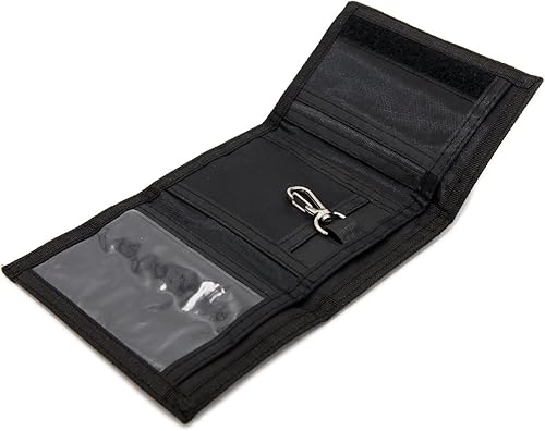 Miniatura 5 de Cartera de bloqueo de RFID (identificación de frecuencia de radio) de tres partes de lona, para deportes al aire libre, para niños. Cartera de