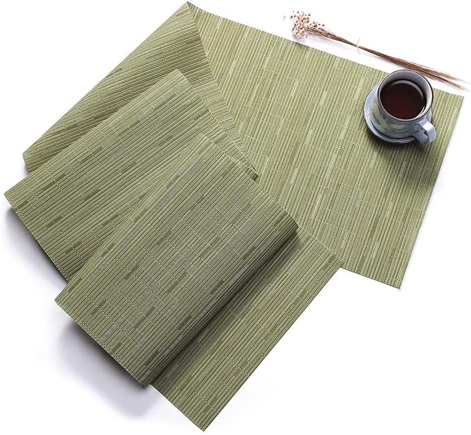 60% Off Discount HYSENM Bamboo Pattern 6 Pcs 18x12'' Vinyl Placemats Heat and Stain Resistance 71'' Long Table Runner PVC Waterproof Table Mats,White,1xTable Runner + 6Pcs Placemats Review Product HYSENM Bamboo Pattern 6 Pcs 18x12'' Vinyl Placemats Heat and Stain Resistance 71'' Long Table Runner PVC Waterproof Table Mats,White,1xTable Runner + 6Pcs Placemats