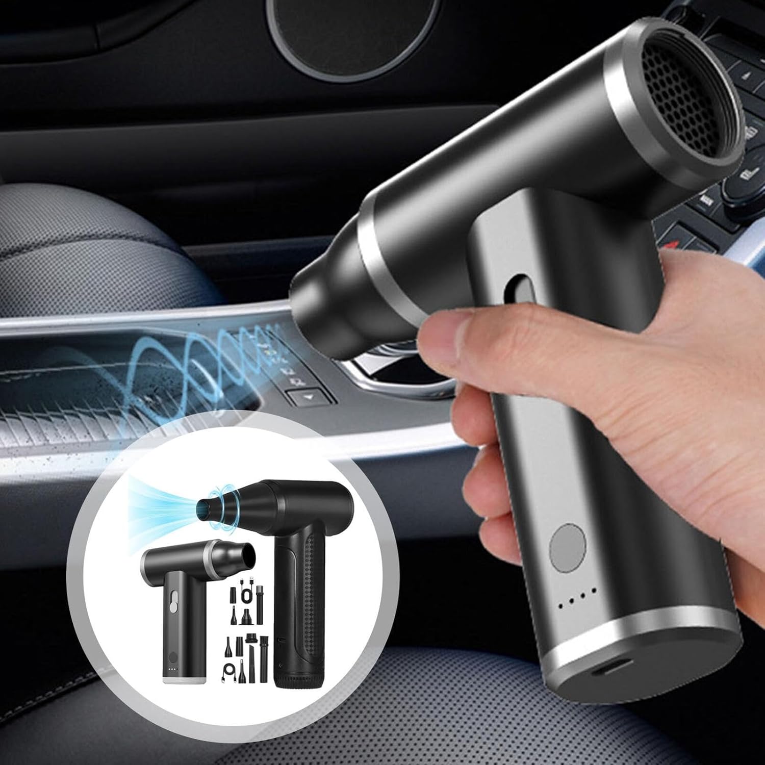 3 in 1 Air Duster Mini Vacuum Cleaner Hand Pump 200000RPM Turbo Jet Blower Fan