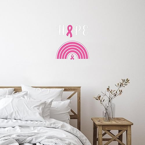 Miniatura 7 de Hope Breast Cancer Awareness Bumper Bumper Decoración del Hogar Mural de Pared Quimioterapia Regalos para Mujeres Pegatinas de Pared Despegar y