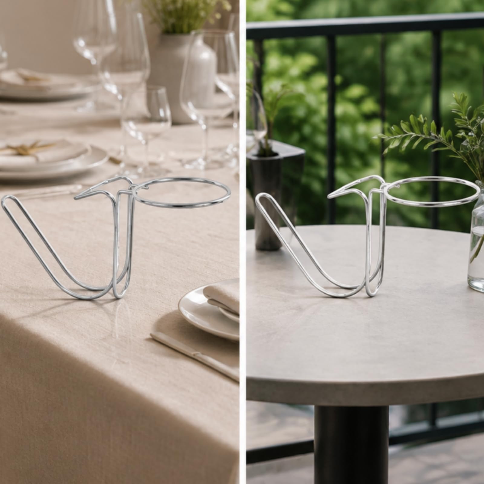 Porte-Seau à Glace à Poser sur Bord Table Polyvalent Usteile Bar Faible Hauteur Accessoire Service Boisso, Argent, S