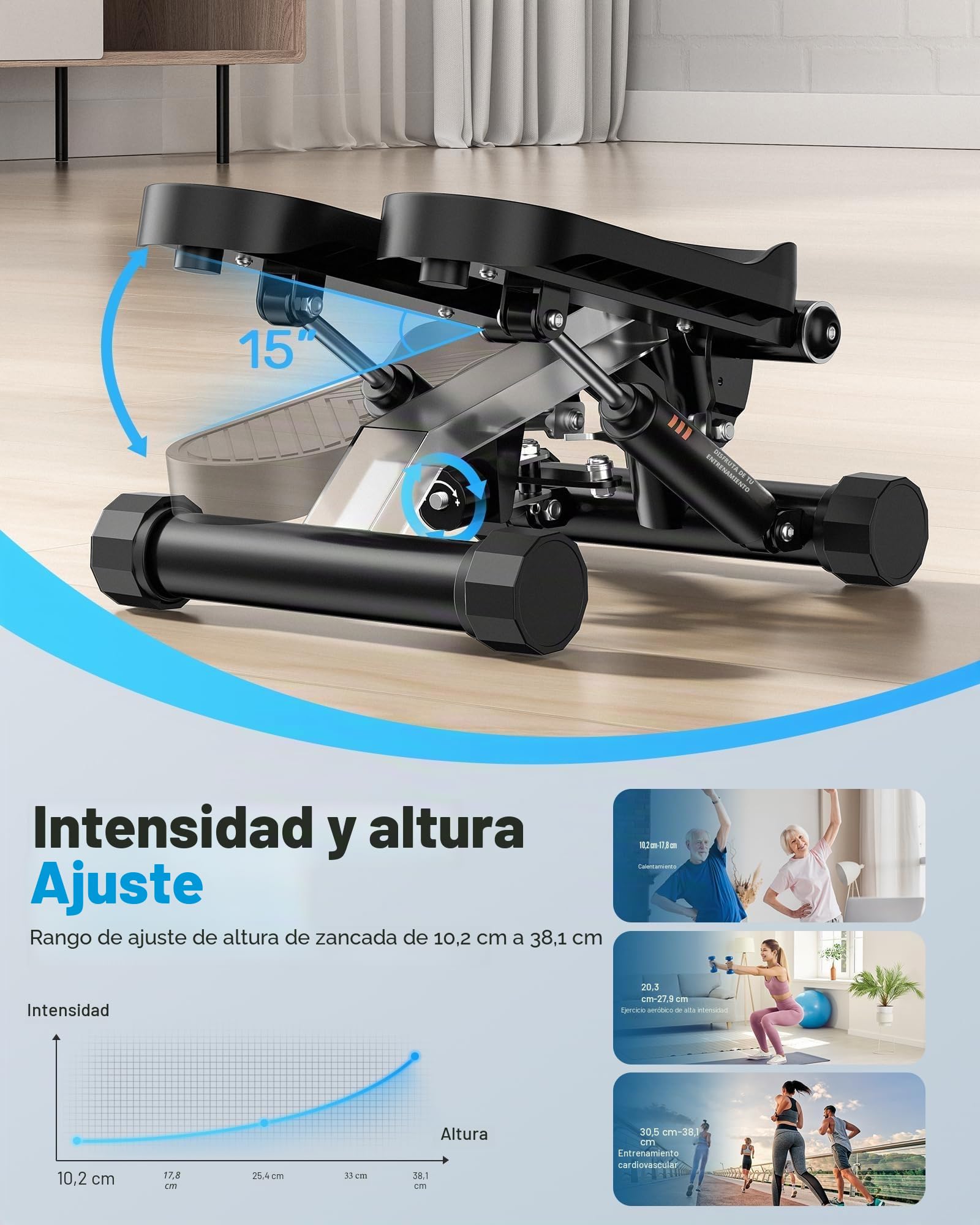 Sportsroyals Mini Steppers para Ejercicio, Passo per Scale con fasce di resistenza, con capacità di Peso di 150 kg
