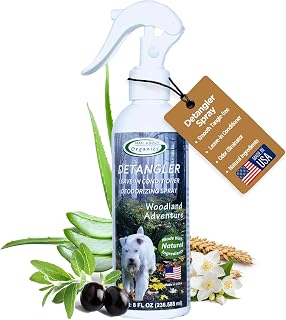 Detangler Spray - Woodland Adventure - Deodorizing Spray for Dogs and Horses, Leave-in Conditioner, Gently Releases Tangles, Softens Coats, Freshens Scent | Made in The USA | 8 oz