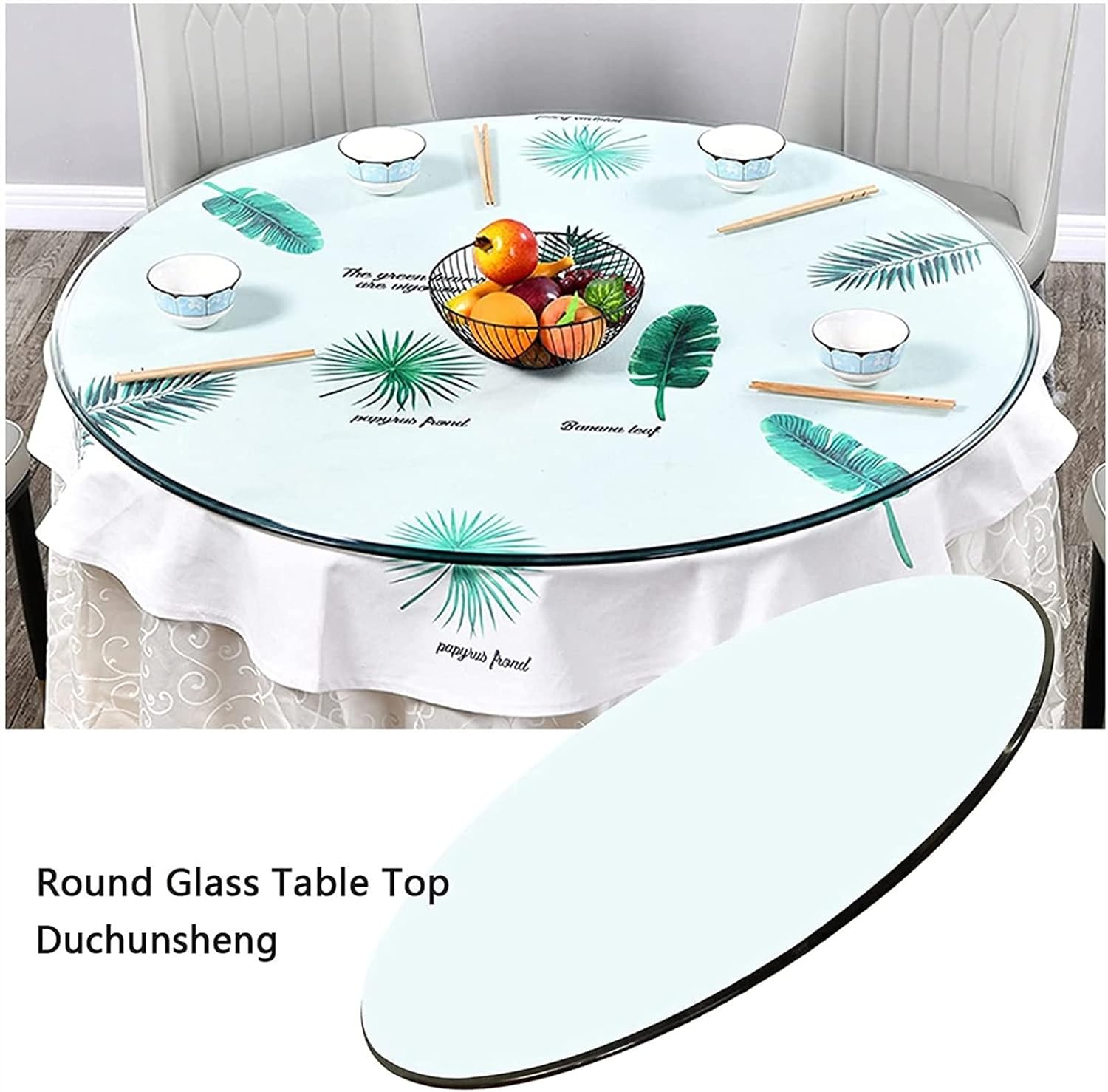 Tempered Glass Table Top - 9mm Thick Round Patio Glass Table Top - Clear, Flat Polished Edge, Strong Hardness, Ø 15in~32in, for Dining Table, Coffee Table, Home, Office