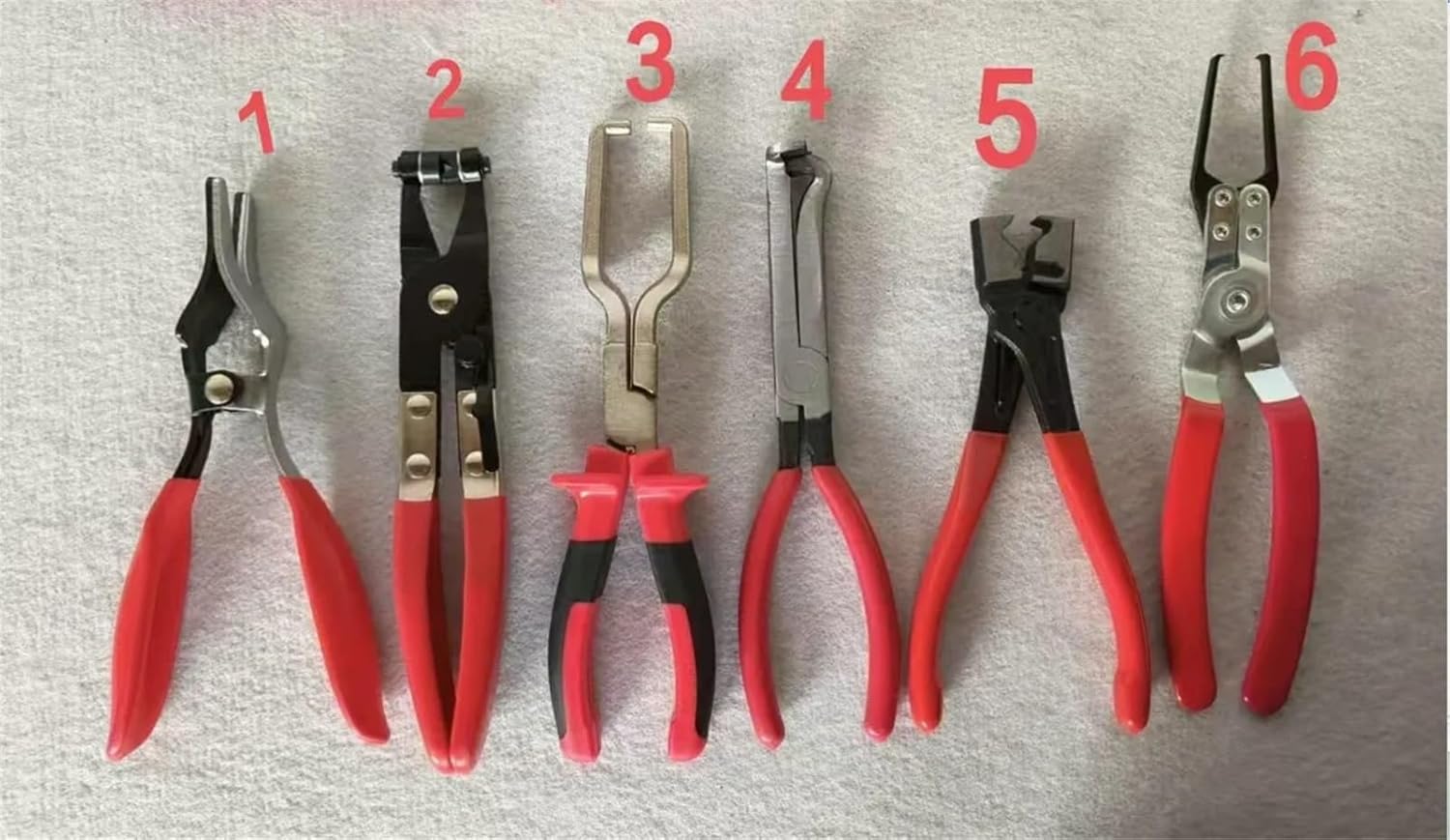 Hose Connector Removal Pliers Separation Plier Round Nail Car Water Pipe Clamp 6Pcs
