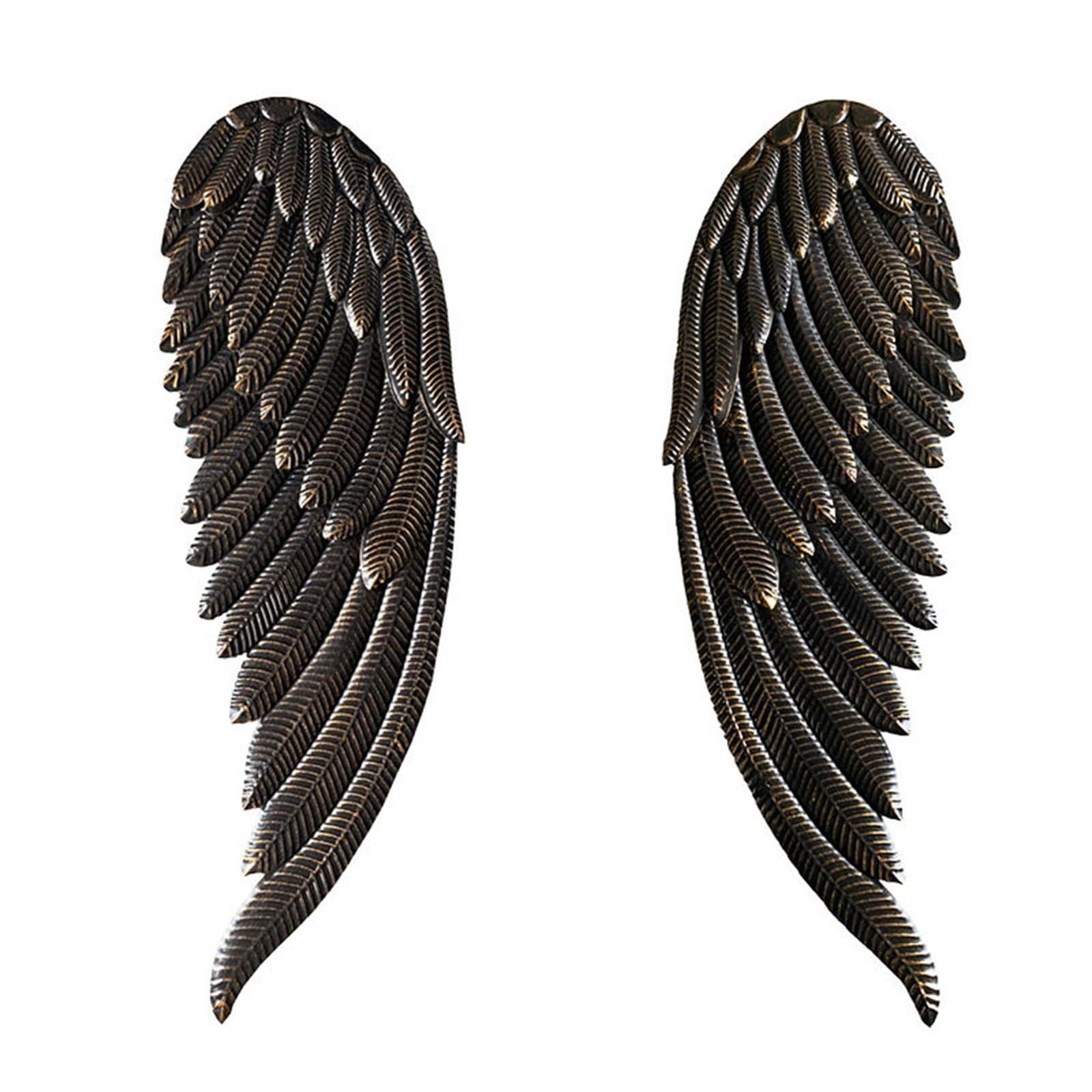 Ailes en métal suspendues style rétro chic relief 3D couleur or élégant