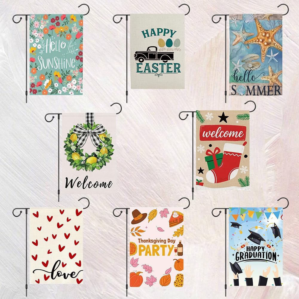 CRASPIRE 3pcs Sublimation Garden Flags 12×17 Inch Double-Sided Solid Blank White Polyester Flags Heat Transfer Vinyl DIY Canvas Banner for Garden Lawn and Yard Courtyard Outside Holiday Decoration image 5